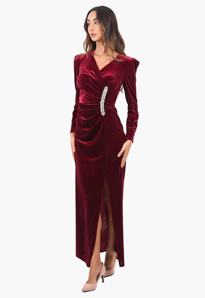 فستان سهرة مخمل طويل image 0