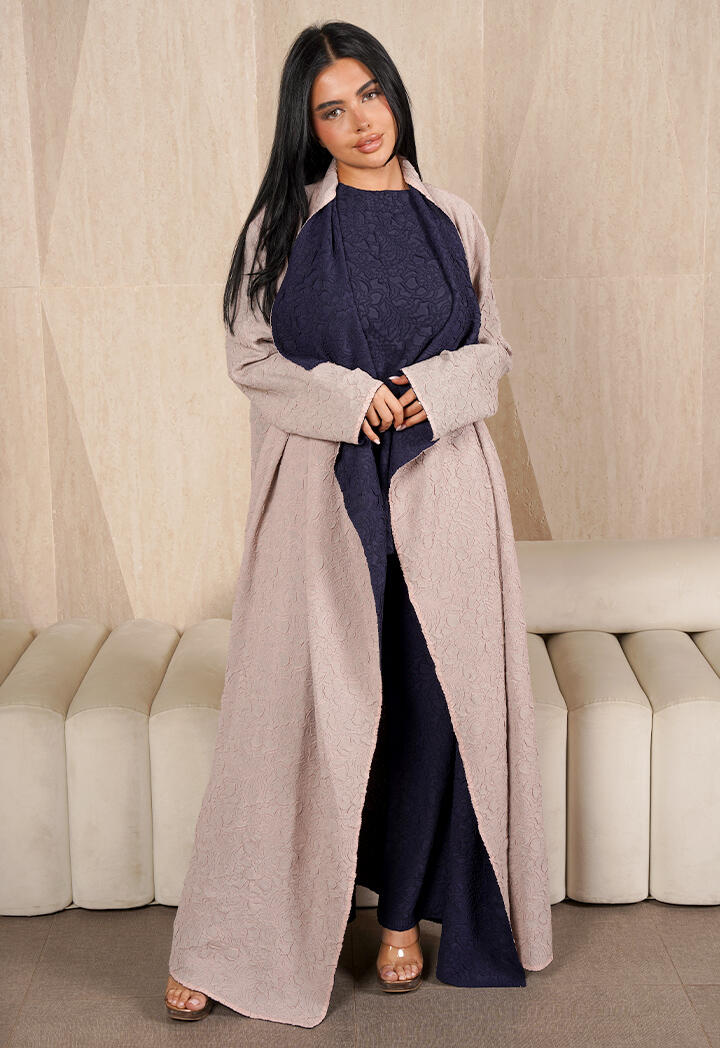 عباية طويلة دبل فيس وبلوزة وبنطال image 0