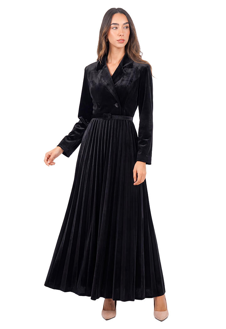 فستان مخمل رسمي طويل image 1