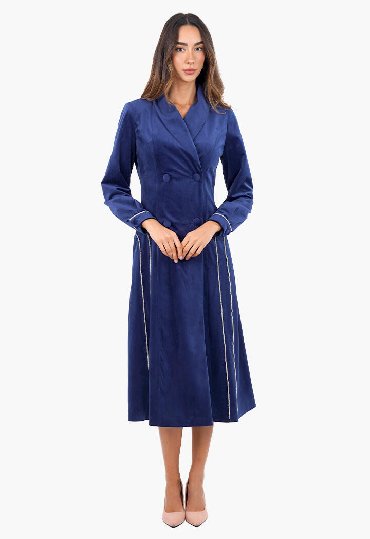 فستان مخمل رسمي طويل image 1