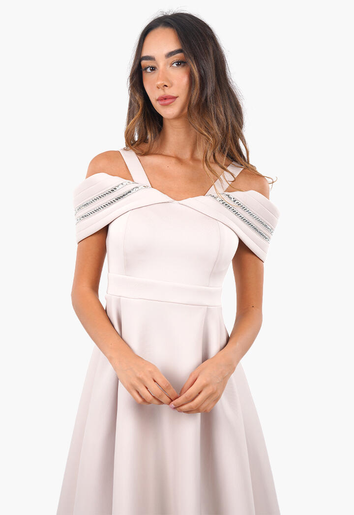 فستان قصير سادة أوف شولدرز image 2