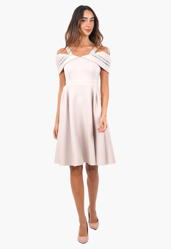 فستان قصير سادة أوف شولدرز image 0