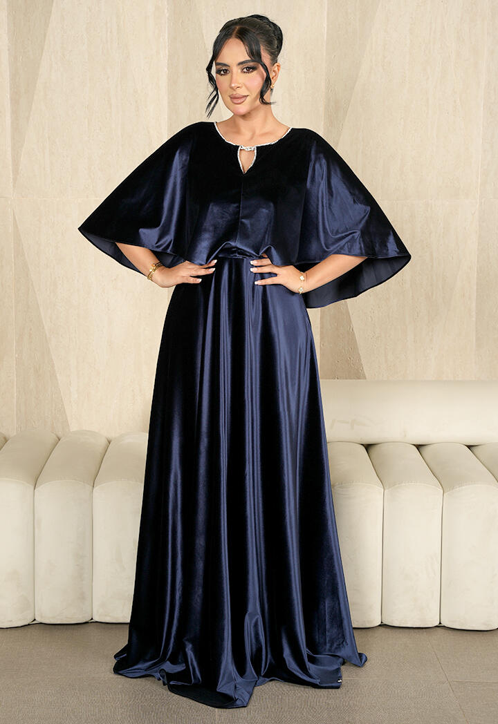 فستان ساتان واسع طويل image 5