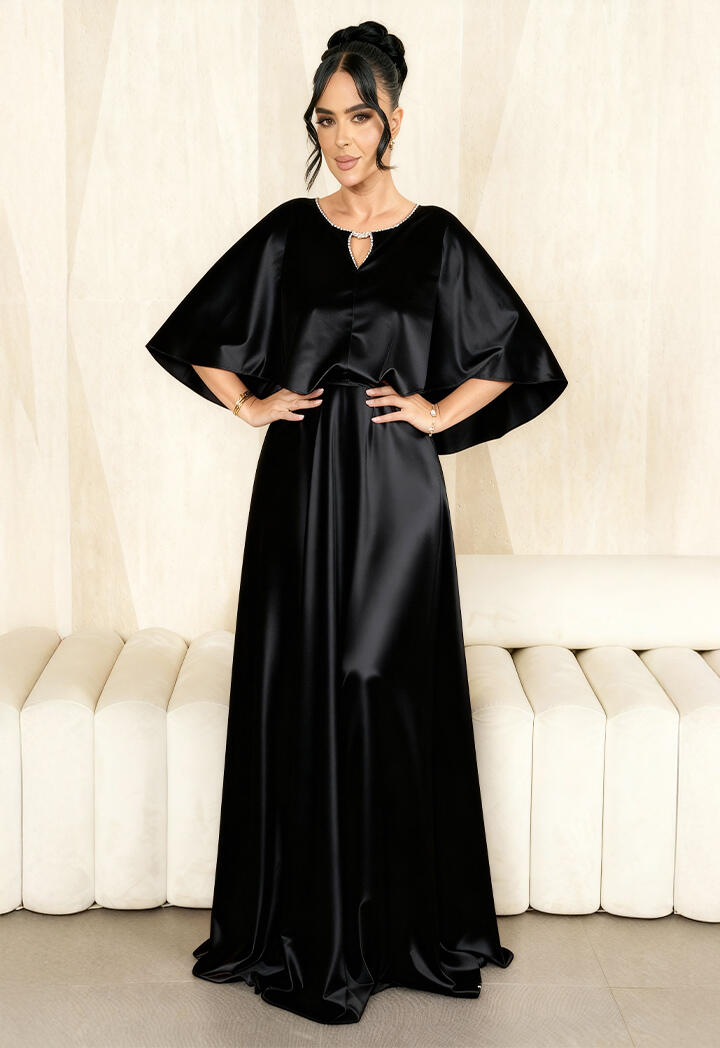 فستان ساتان واسع طويل image 2