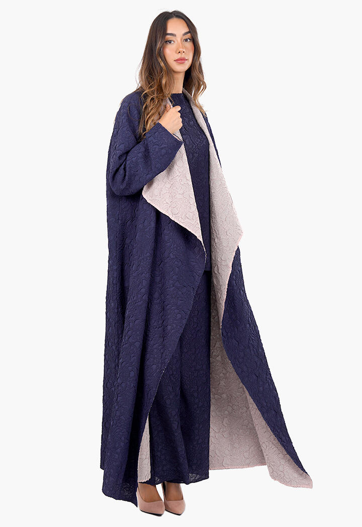 عباية طويلة دبل فيس وبلوزة وبنطال image 12