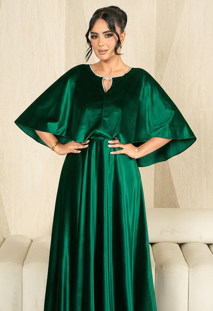 فستان ساتان واسع طويل image 4