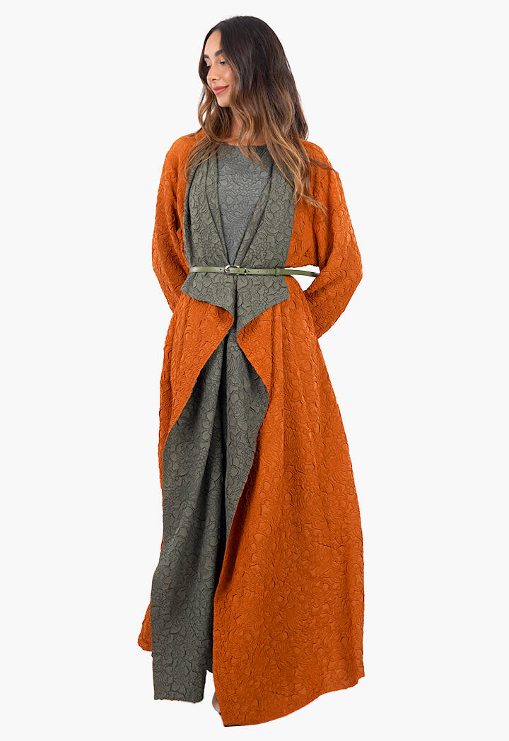 عباية طويلة دبل فيس وبلوزة وبنطال image 19