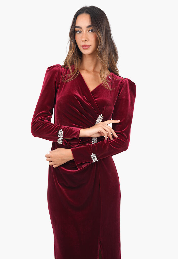 فستان سهرة مخمل طويل image 4