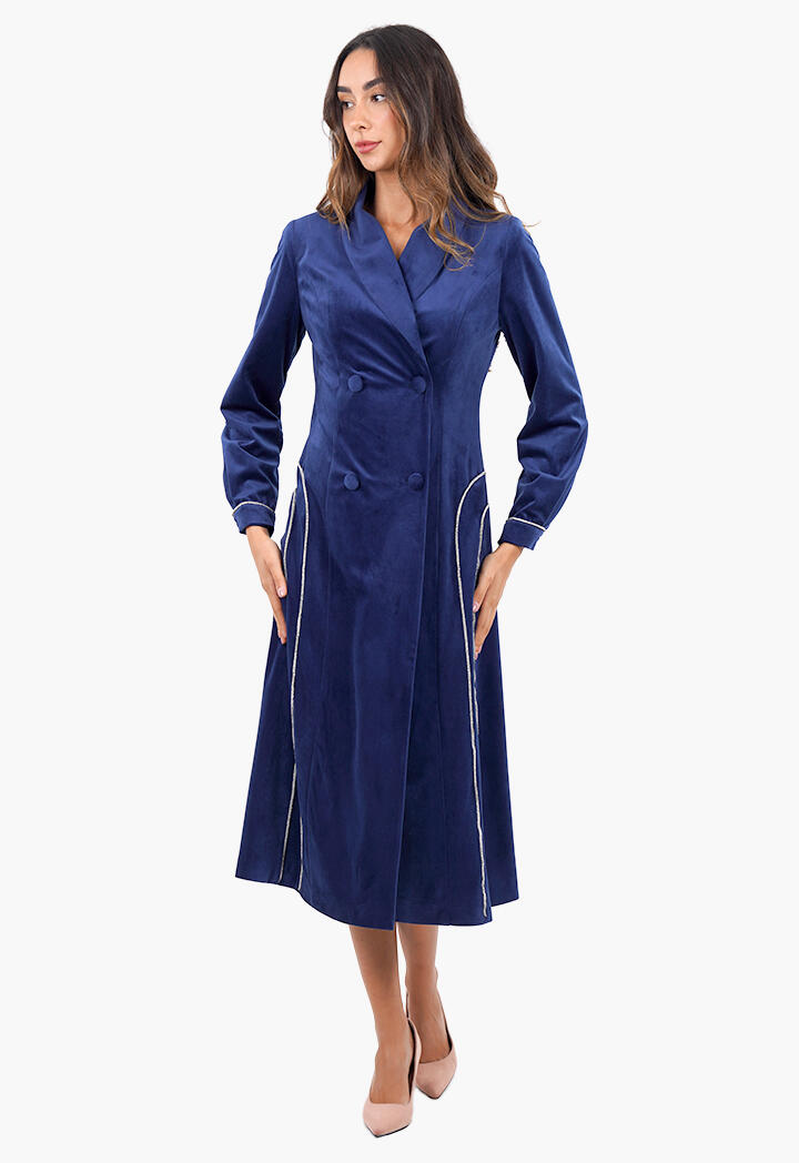 فستان مخمل رسمي طويل image 4