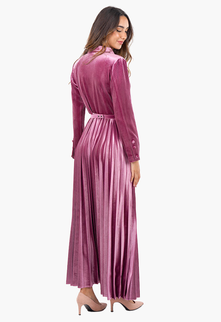 فستان مخمل رسمي طويل image 7