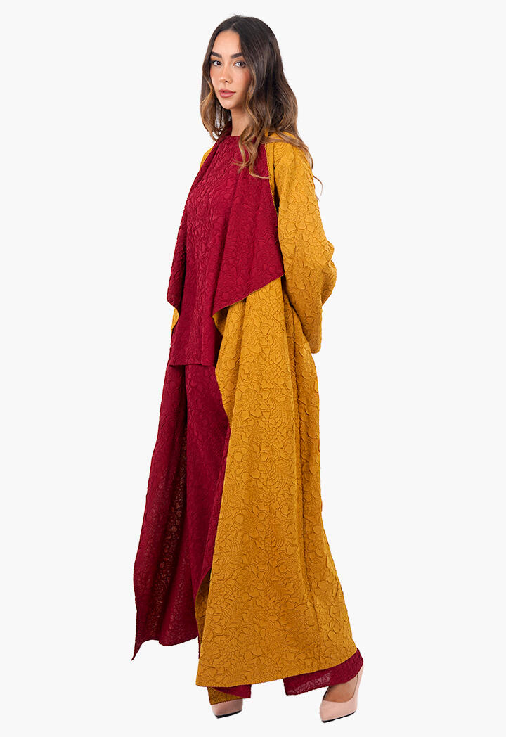 عباية طويلة دبل فيس وبلوزة وبنطال image 21