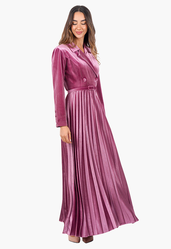 فستان مخمل رسمي طويل image 6