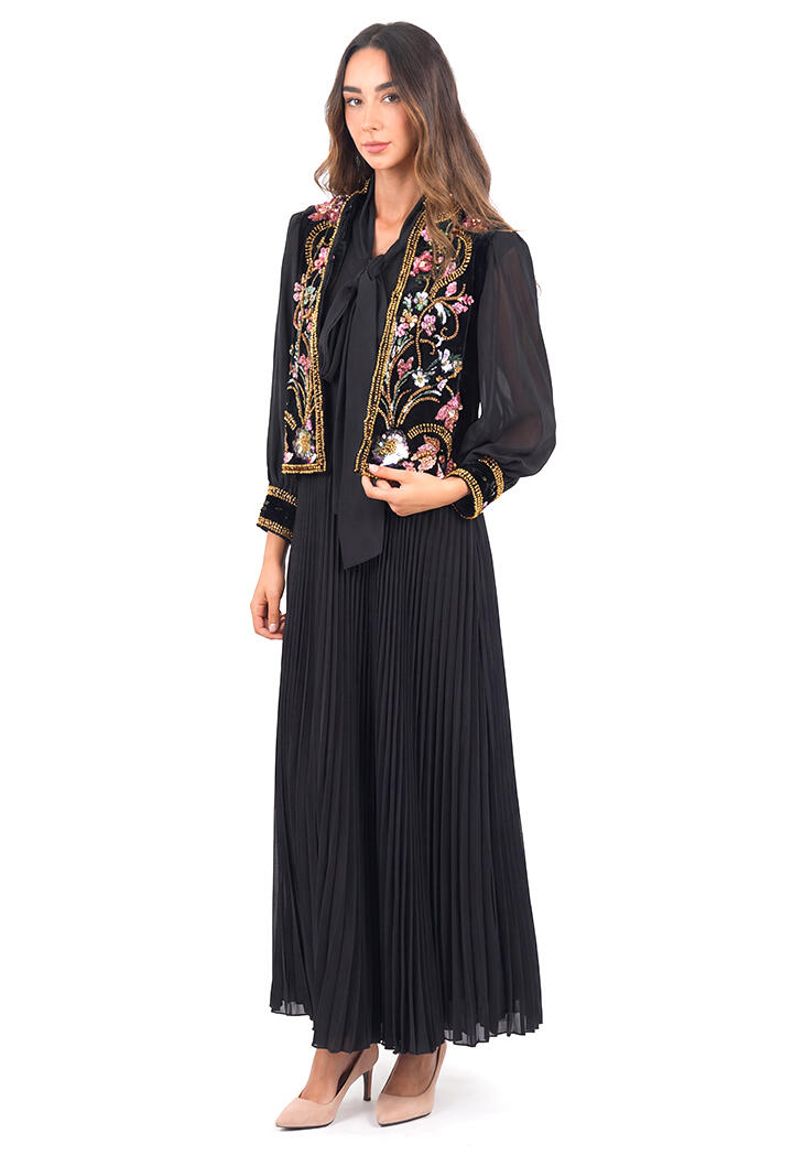 فستان طويل مطرز image 2