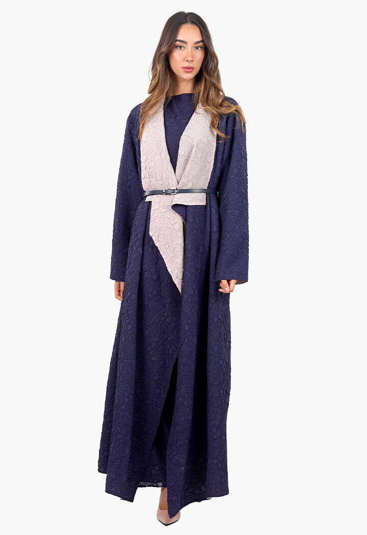 عباية طويلة دبل فيس وبلوزة وبنطال image 15