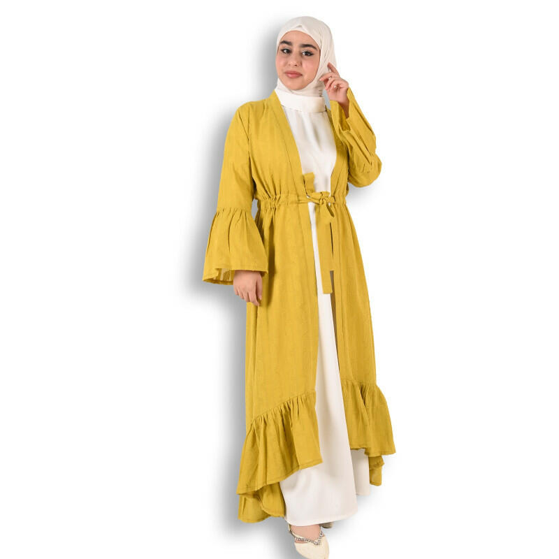 فستان مع بشت 442-13-14 years-turmeric image 0