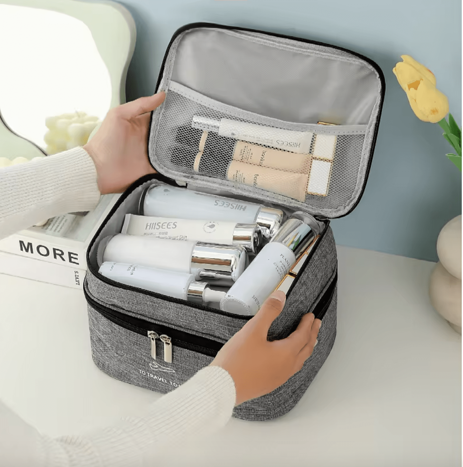 Double layer cosmetic bag image 6
