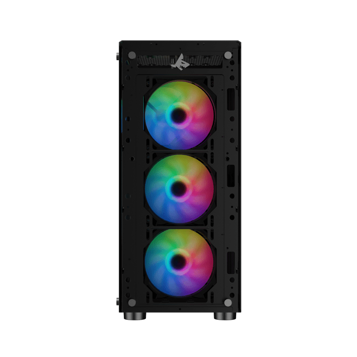 SHARX ZEPHYR ARGB - ATX Mid Tower Gaming Case With Front Tempered Glass, 4 x 120mm ARGB Computer Fans Model Z-200, Black image 3