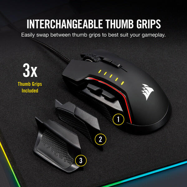 Corsair iCUE GLAIVE RGB PRO Gaming Mouse - Black image 1