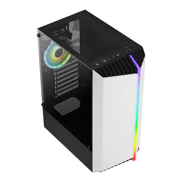Aerocool Bionic RGB Mid Tower Tempered glass Glass Edition Gaming Case - White image 1
