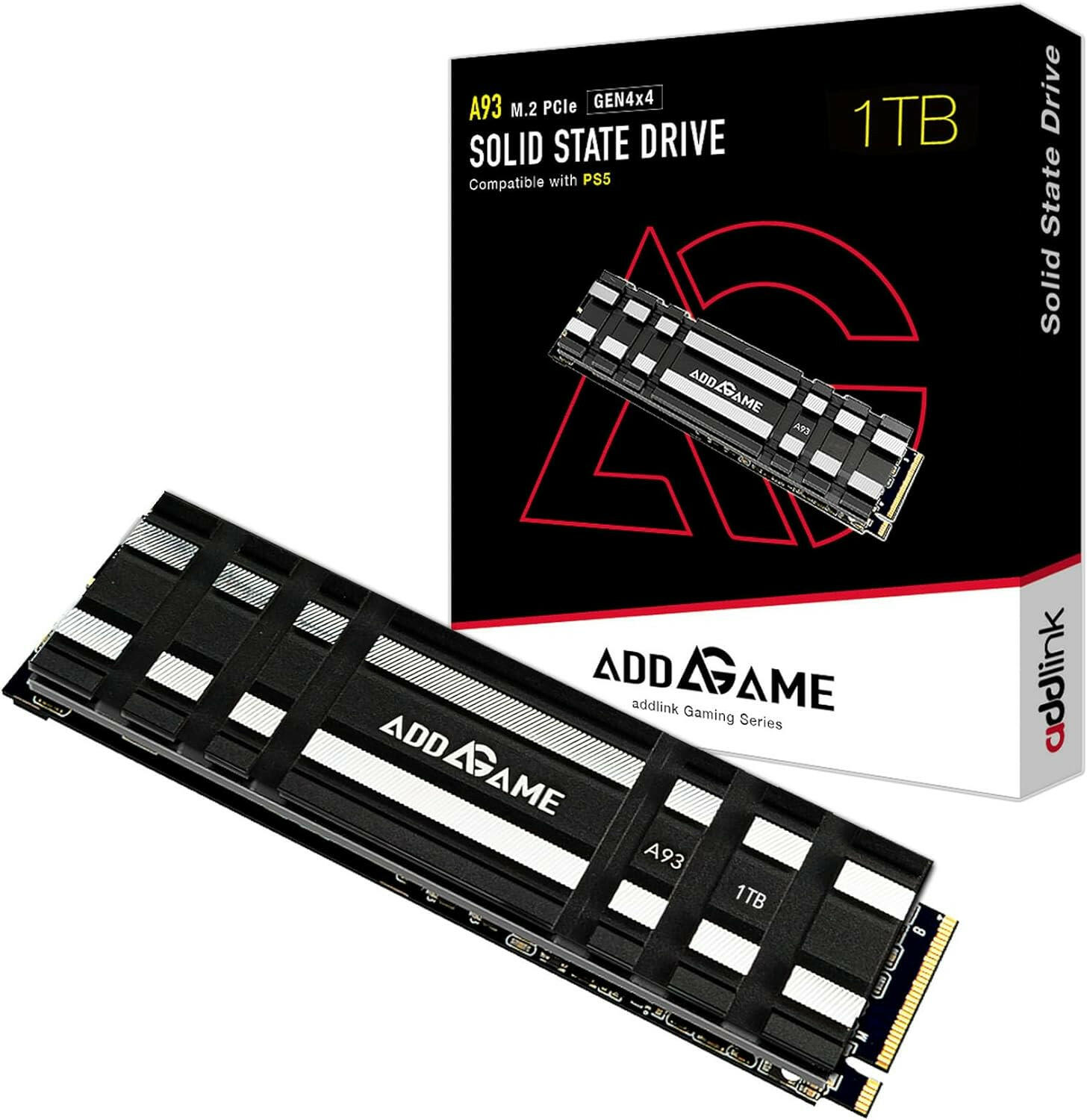 Addlink A93 1TB M.2 SSD Expansion for PS5 with Heatsink, up to 7200 MB/s image 0