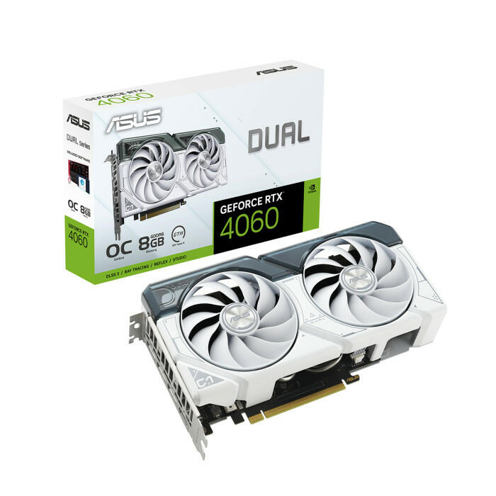 Asus Dual GeForce RTX 4060 White OC Edition 8GB GDDR6 Graphic Card image 0