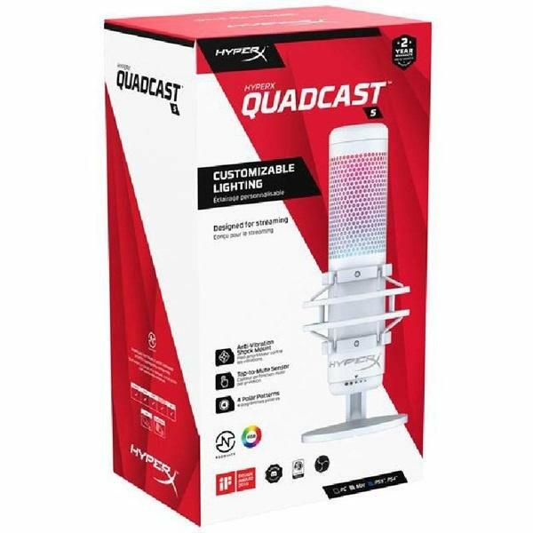HyperX QuadCast S RGB – White USB Condenser Gaming Microphone image 3