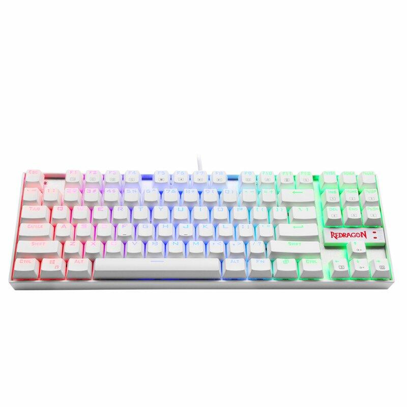 Redragon K552W RGB Wired Mechanical Gaming Compact Keyboard (red Switches) - White image 0
