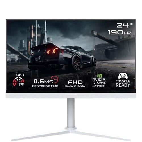 GAMEON GOA24FHD190IPS Artic Pro Series 24" FHD, 190 Hz, MPRT 0.5 ms, Fast IPS Gaming Monitor (Support PS5) - White image 0