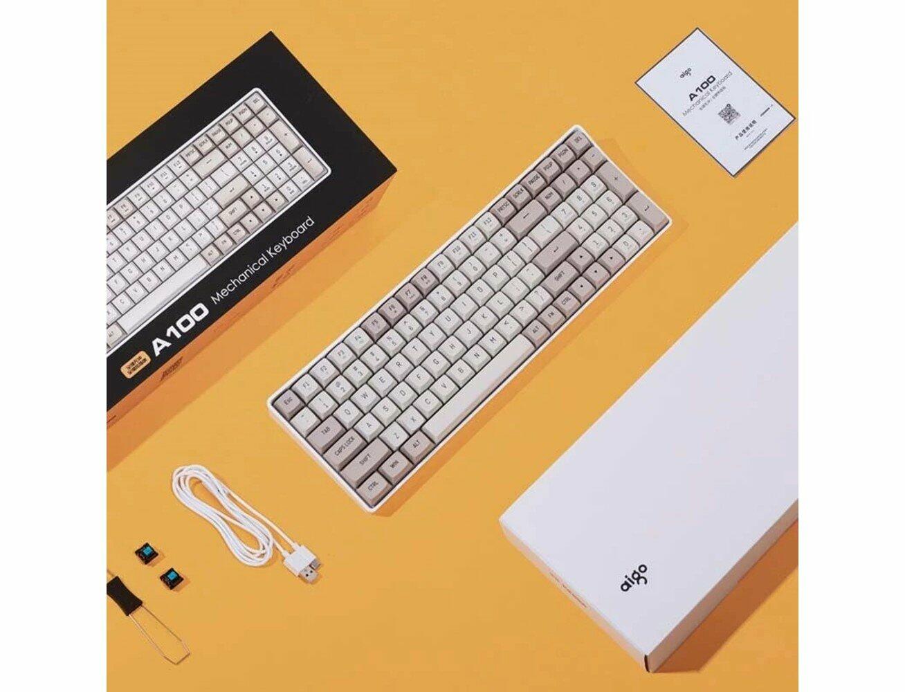 Aigo DarkFlash GD100 Wireless Mechanical Gaming Keyboard - Milk image 1