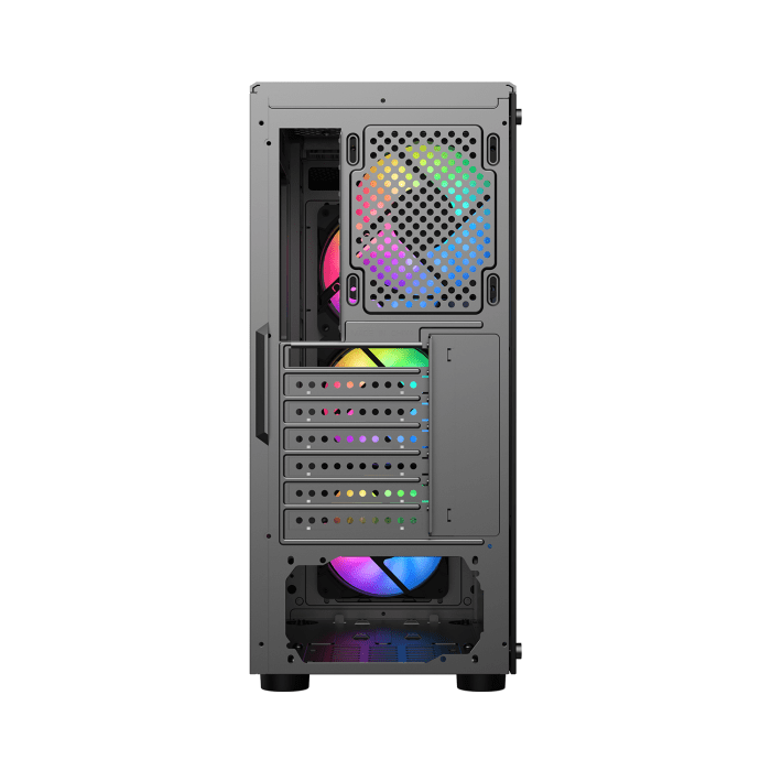 SHARX ZEPHYR ARGB - ATX Mid Tower Gaming Case With Front Tempered Glass, 4 x 120mm ARGB Computer Fans Model Z-200, Black image 6