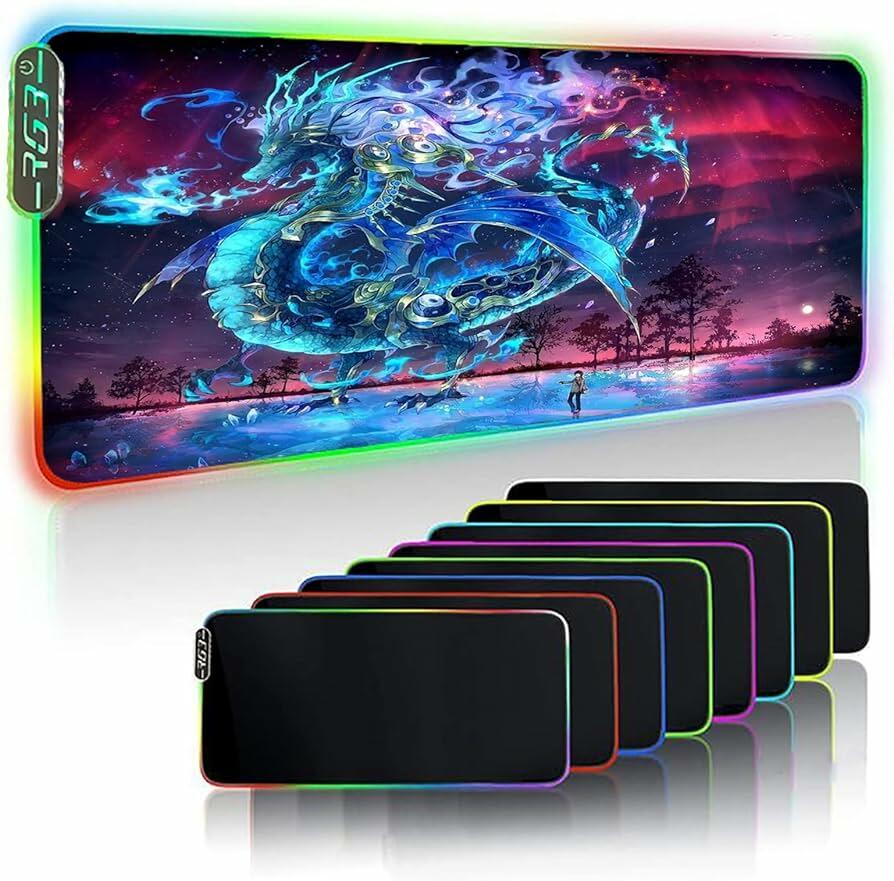 GMS-WT-5 RGB Gaming Mouse Pad 10 Lighting Modes Oversized Glowing Led Extended Mouse Pad image 2