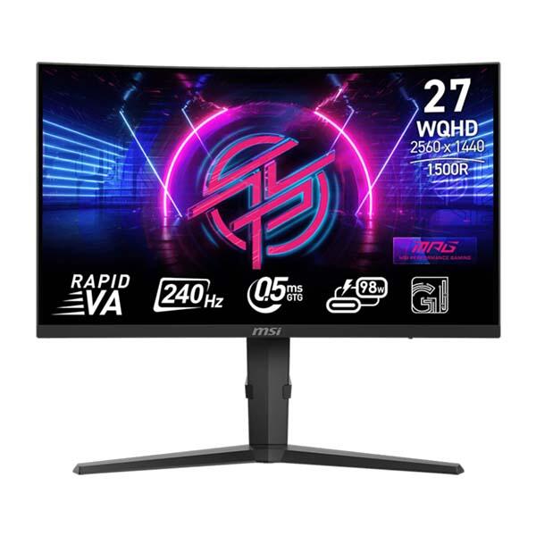 MSI MAG 275CQRXF - 27 Inch WQHD 240Hz 0.5ms HDMI 2.0 Rapid VA Gaming Monitor - Black image 0