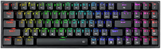 Redragon K628CT Pollux Pro RGB 75%, USB-C Wired, BT, 2.4 GHz Wireless Gaming Keyboard - Translucent Crystal Switch BLACK image 3