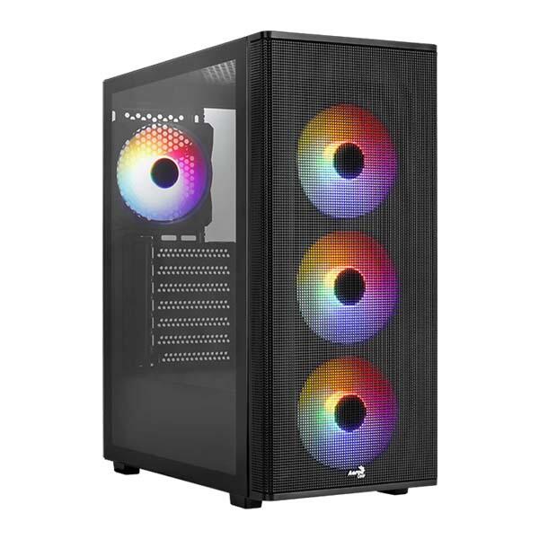AEROCOOL DESIGNER-G-BK-v2 RGB Fan x 4 Mid Tower Case - Black image 0