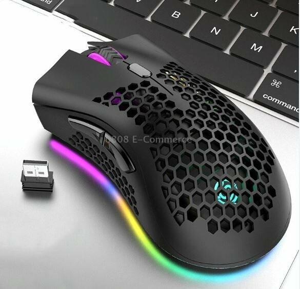 K-Snake BM600 7-keys Hollow Lightweight Wireless Charging RGB Colorful Gaming Mouse(Wireless BM600 BLACK image 2