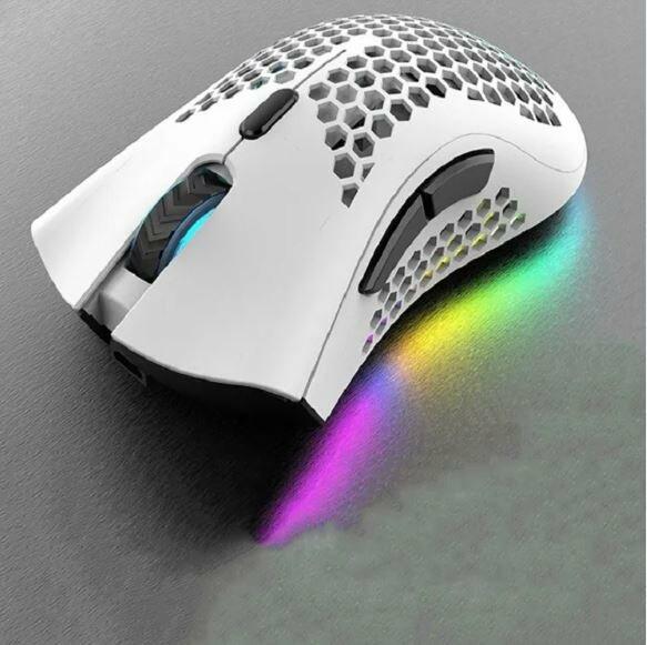 K-Snake BM600 7-keys Hollow Lightweight Wireless Charging RGB Colorful Gaming Mouse(Wireless BM600 WHITE image 2