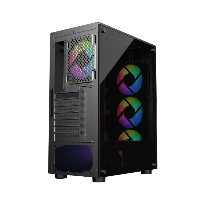 SHARX ZEPHYR ARGB - ATX Mid Tower Gaming Case With Front Tempered Glass, 4 x 120mm ARGB Computer Fans Model Z-200, Black image 5