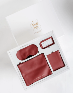 Leather travel Red-Full Set image 0