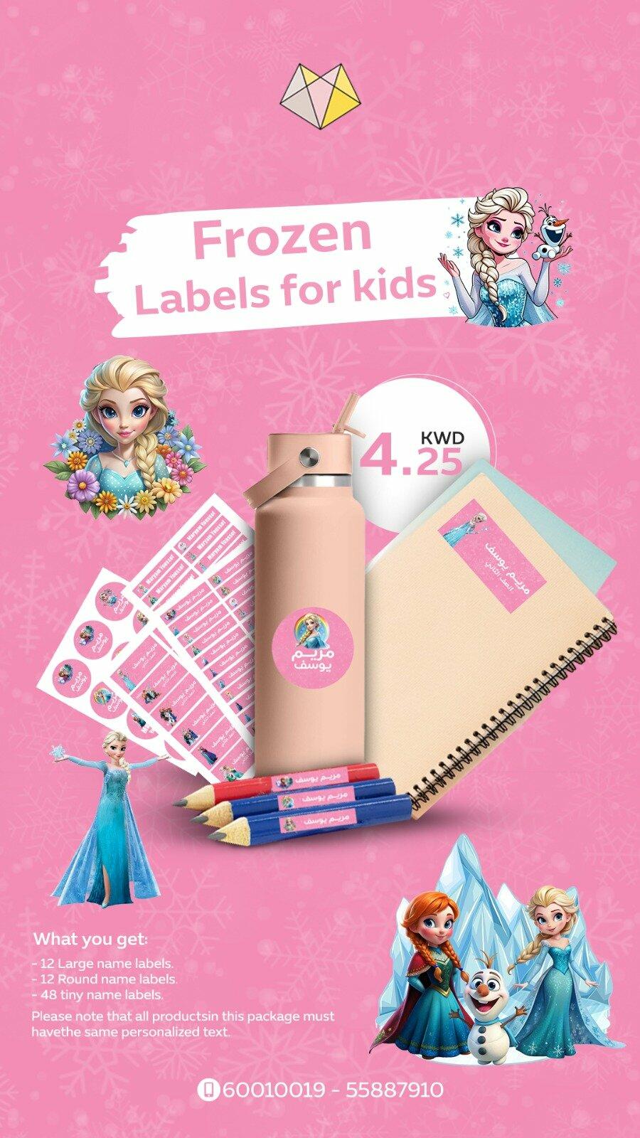 Frozen Labels for kids image 1