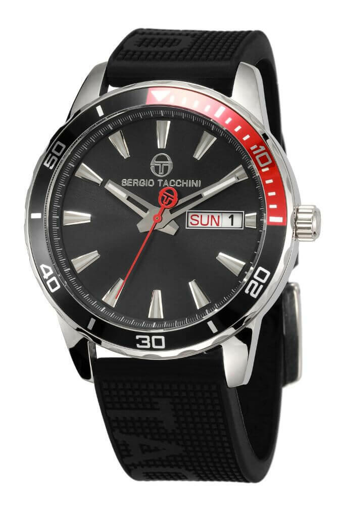 Sergio Tacchini Rubber Black Men's Watch image 0