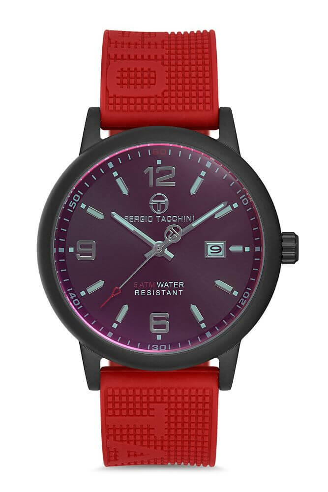 Sergio Tacchini Rubber Chrono Red Men's Watch image 0