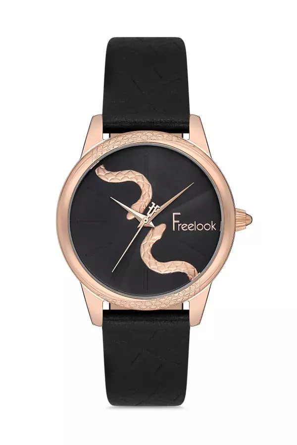 Free Look Leather Black Women's Watch image 0