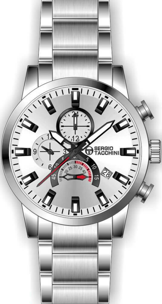 Sergio Tacchini Steel Chrono Silver Men's Watch image 0