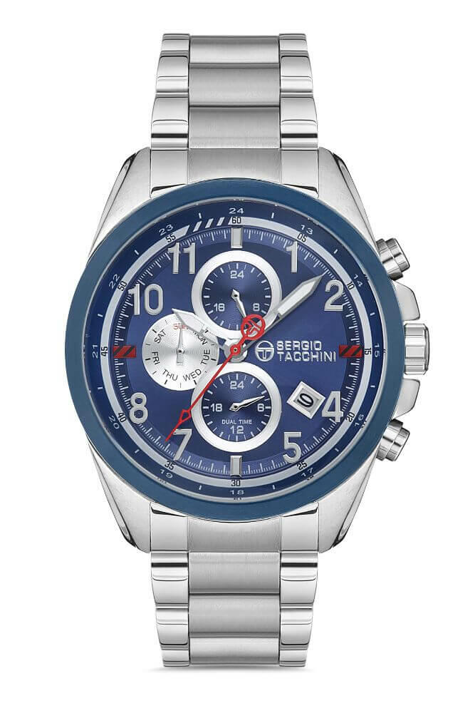 Sergio Tacchini Steel Chrono Silver Men's Watch image 0