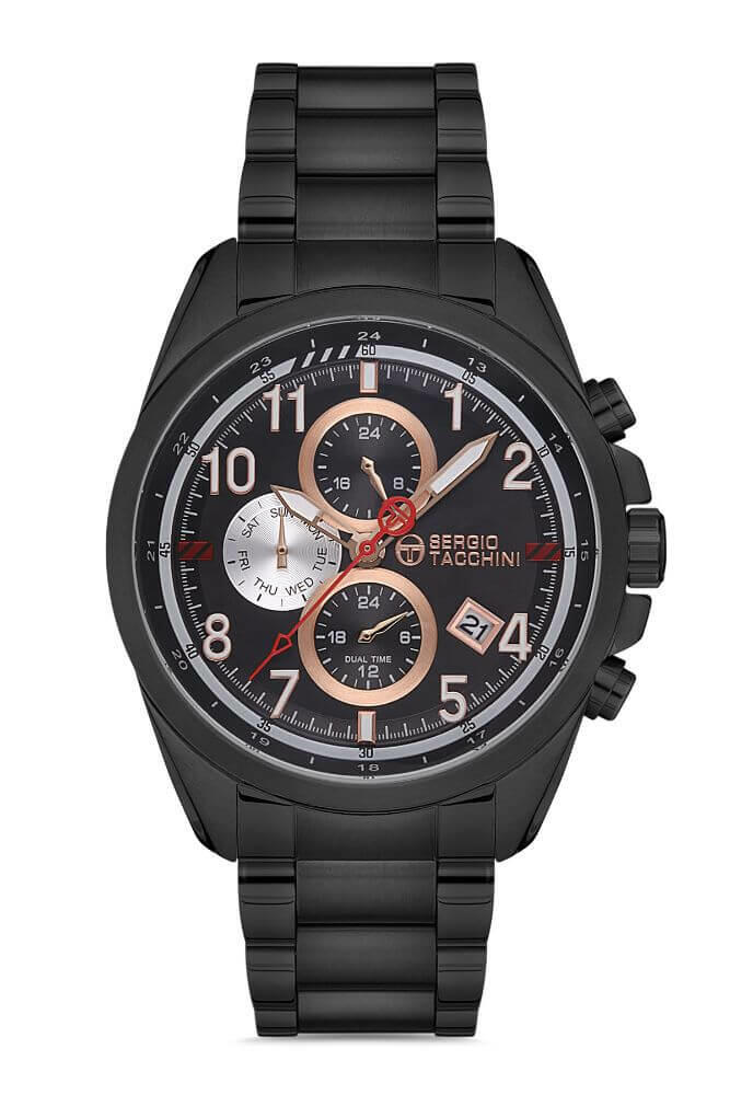 Sergio Tacchini Steel Chrono Black Men's Watch image 0