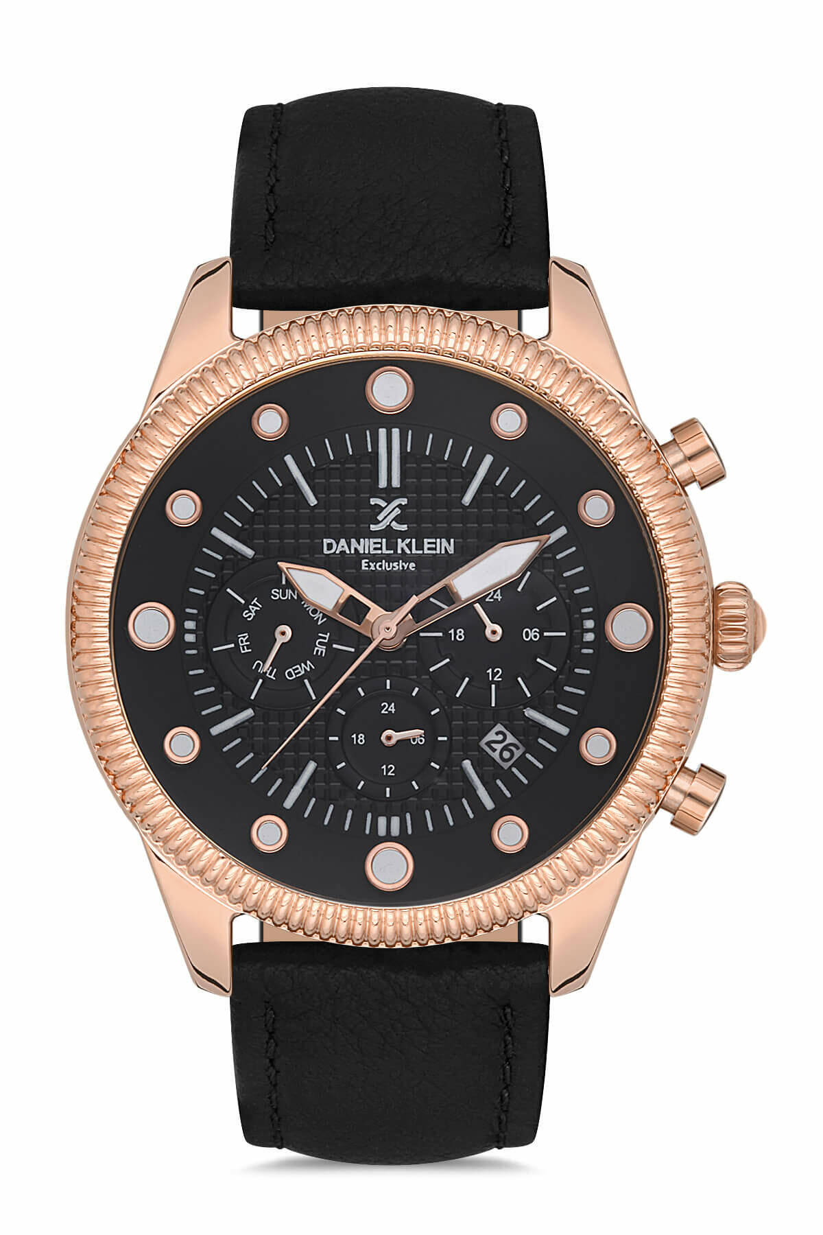 Daniel Klein Leather Black Men's Watch image 0