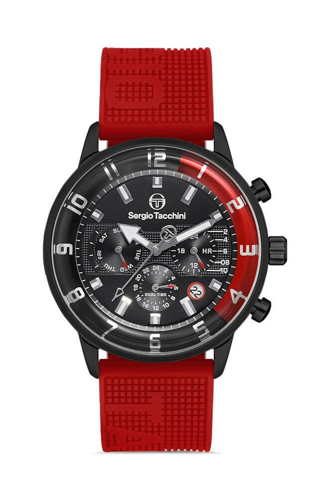 Sergio Tacchini Rubber Chrono red Men's Watch image 0