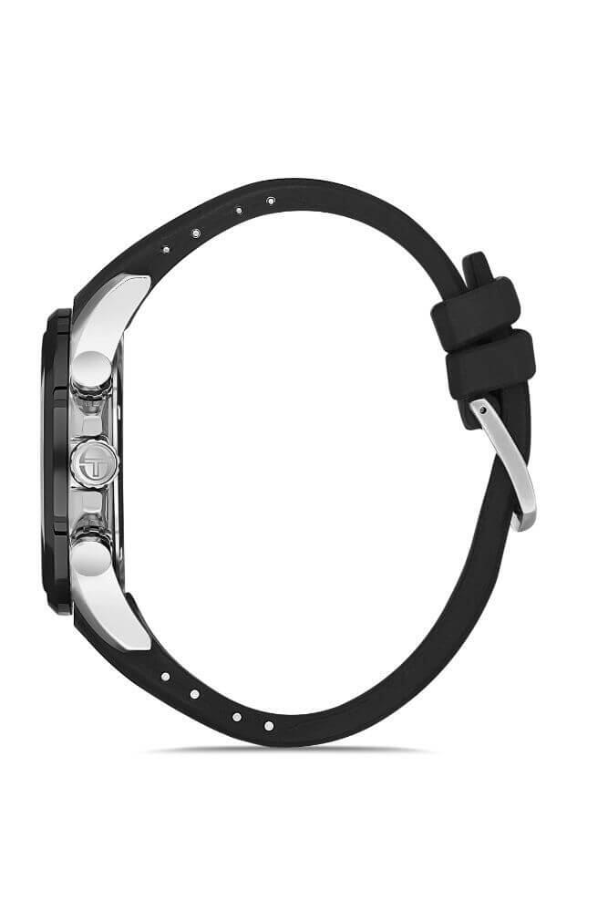 Sergio Tacchini Rubber Chrono Black Men's Watch image 1