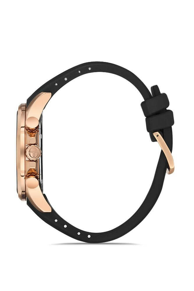 Sergio Tacchini Rubber Chrono Black Men's Watch image 1