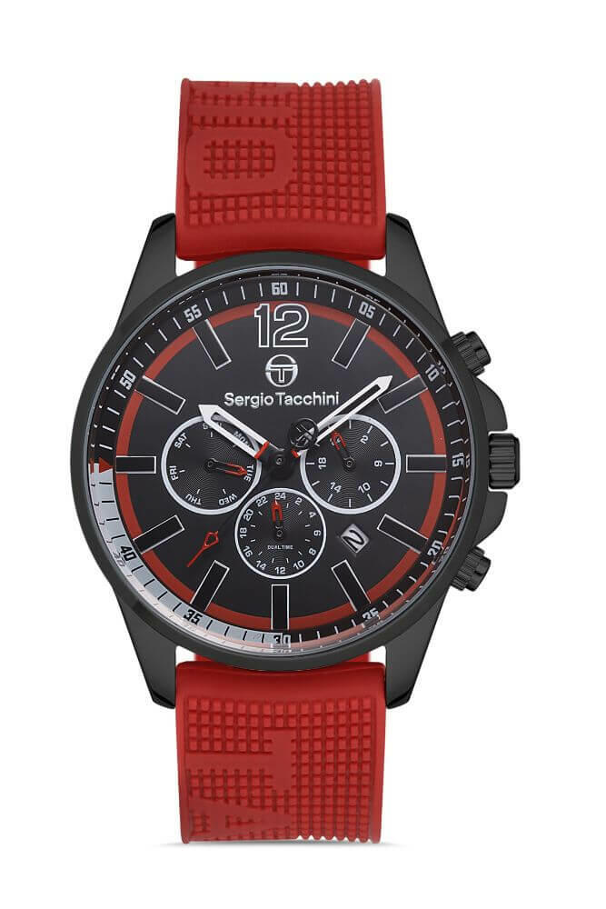 Sergio Tacchini Rubber Chrono red Men's Watch image 0